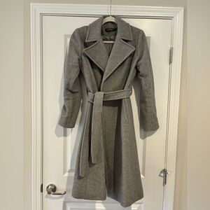 Ralph Lauren long coat, gray color, size 4, wool, gray inner lining